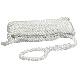 Трос швартовый 12мм*10м белый 3-прядный Santong Rope (STMLW02)